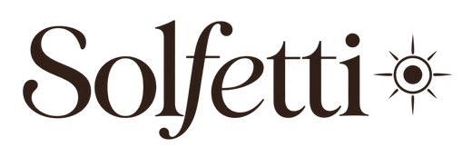 Solfetti logo with sun symbol