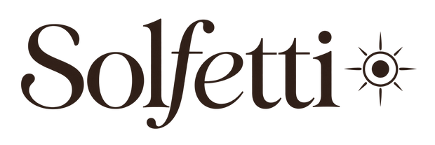 Solfetti logo with sun symbol