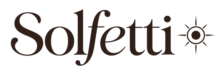 Solfetti logo with sun symbol